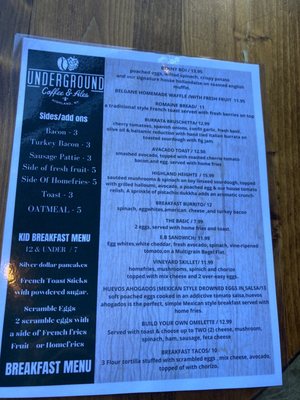 Menu photo 7 Underground Coffee & Ales Highland, NY Menu photo 7 Underground Coffee & Ales Highland, NY