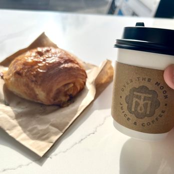 Over The Moon - Ham and cheese croissant and a cappuccino. - Coffee & Tea Near Me - Queens, New York Over The Moon - Ham and cheese croissant and a cappuccino. - Coffee & Tea Near Me - Queens, New York