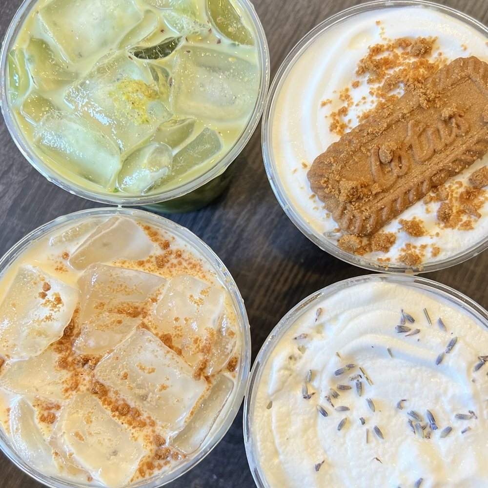 Canani Coffee - Pistachio Matcha, Biscoff Latte and Honey Lavender Latte all delicious - Coffee & Tea Near Me - Pomona, California