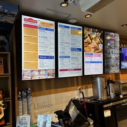 Hollywood Burger & Sandwich - Giant menu and a menu on the touch screens.
