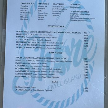 Shore - Drink menu 2 - Seafood Near Me - Jekyll Island, Georgia