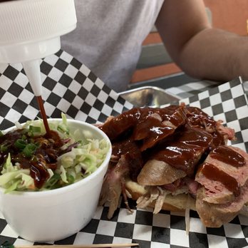 Beach Pit BBQ - Who put bbq sauce on their Cole slaw?!?! - Barbeque Near Me - Costa Mesa, California