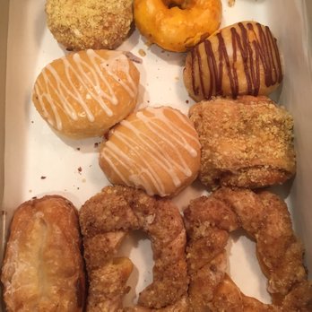 Primo's Donuts - Crumb, Orange, Chocolate Frosted Jelly, Butterflies, Cinnamon Crumb, Buttermilk, White Frosted Jelly Donuts (clockwise from top left) - Donuts Near Me - Los Angeles, California Primo's Donuts - Crumb, Orange, Chocolate Frosted Jelly, Butterflies, Cinnamon Crumb, Buttermilk, White Frosted Jelly Donuts (clockwise from top left) - Donuts Near Me - Los Angeles, California