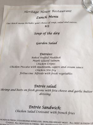 Menu photo 1 Heritage House Skowhegan, ME Menu photo 1 Heritage House Skowhegan, ME