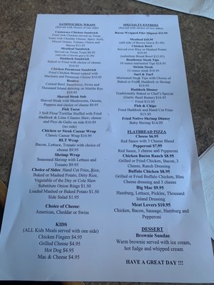 Menu photo 6 Castaway's Boat House Dover, NH