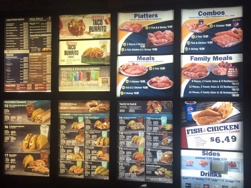 Drive Thru Menu. Taco Bell & Long John Silvers - Yelp