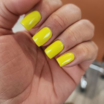 Hi-Tech Nails & Spa By NC - My yellow nails!!!! - Nail Salons Near Me - Turlock, California