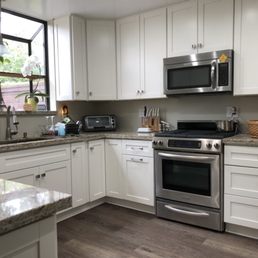 Kitchen cabinets installed by One Stop Construction & Remodeling. Kitchen cabinets installed by One Stop Construction & Remodeling.