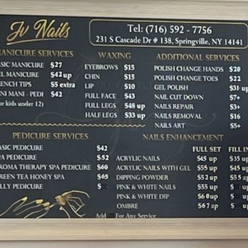 J V Nail Tanning - Price list - Nail Salons Near Me - Springville, New York