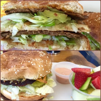 Green Restaurant - Big Wac , served with fruit or fries .. Asked for sauce on the side . - Vegan Near Me - Phoenix, Arizona