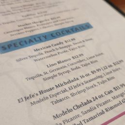 lino Blanco 5/5  specialty drink menu