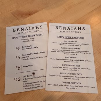 Benaiahs Scratch Kitchen - Happy hour menu - Cocktail Bars Near Me - Harrisburg, Pennsylvania Benaiahs Scratch Kitchen - Happy hour menu - Cocktail Bars Near Me - Harrisburg, Pennsylvania