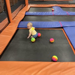 Sky Zone Trampoline Park - Jumping in the toddler area