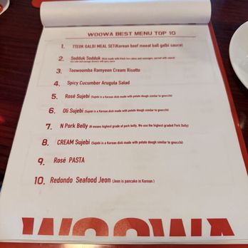 Woowa - Menu 06/26 - Korean Near Me - Gardena, California