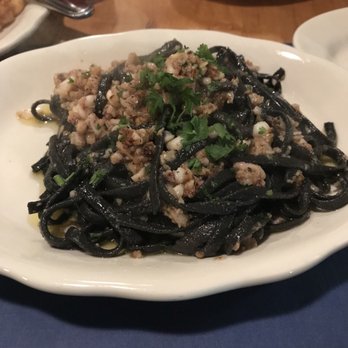 The Daily Catch - My second dish here: squid ink linguini, aglio e olio. With ground squid. Skip the Lobster Fra Diavolo, fresh but not the best. - Italian Near Me - Boston, Massachusetts The Daily Catch - My second dish here: squid ink linguini, aglio e olio. With ground squid. Skip the Lobster Fra Diavolo, fresh but not the best. - Italian Near Me - Boston, Massachusetts