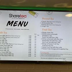 Boba Cafe - Menu screen 1
