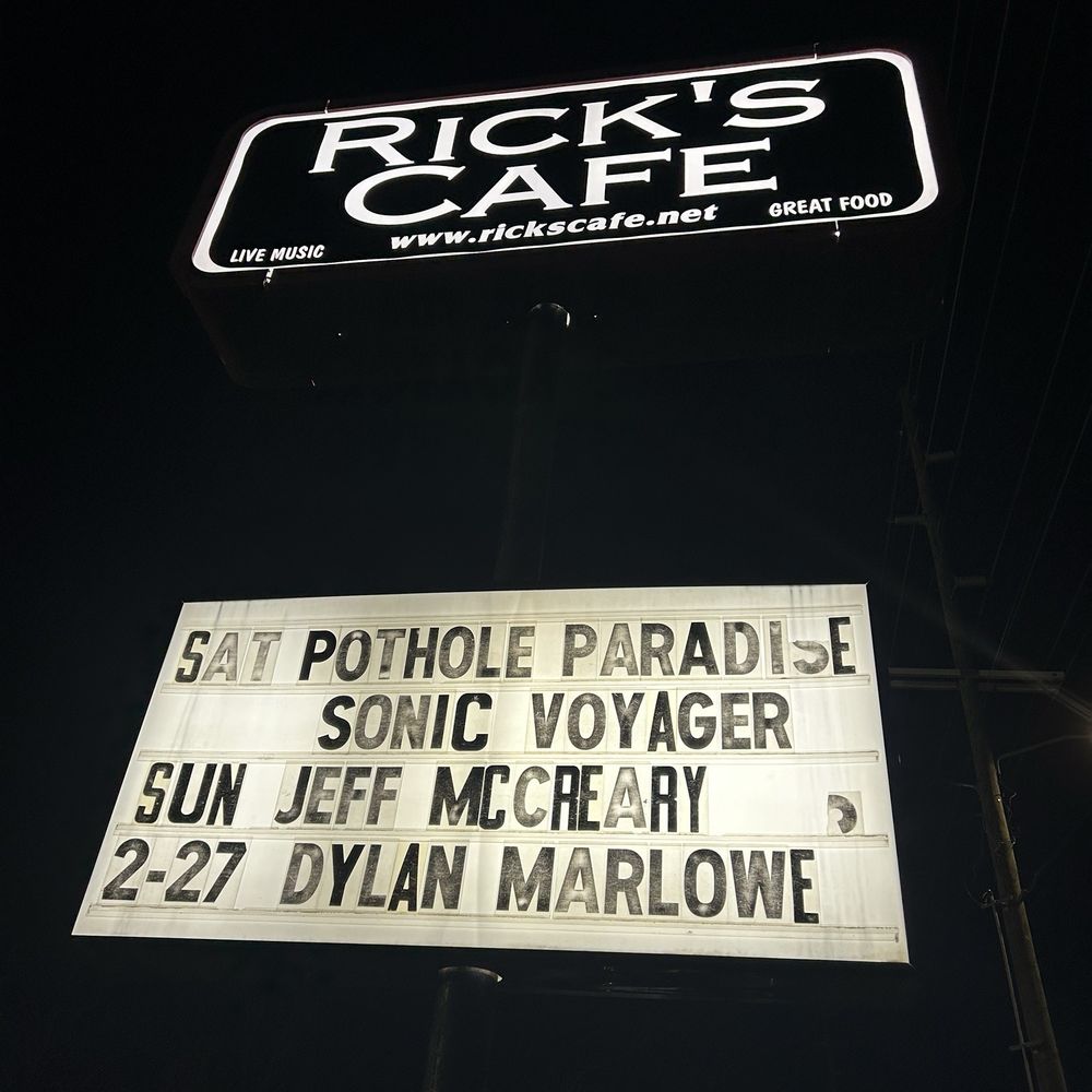 Rick's Cafe Americain - Concert sign last time I was there - American Near Me - Starkville, Mississippi Rick's Cafe Americain - Concert sign last time I was there - American Near Me - Starkville, Mississippi