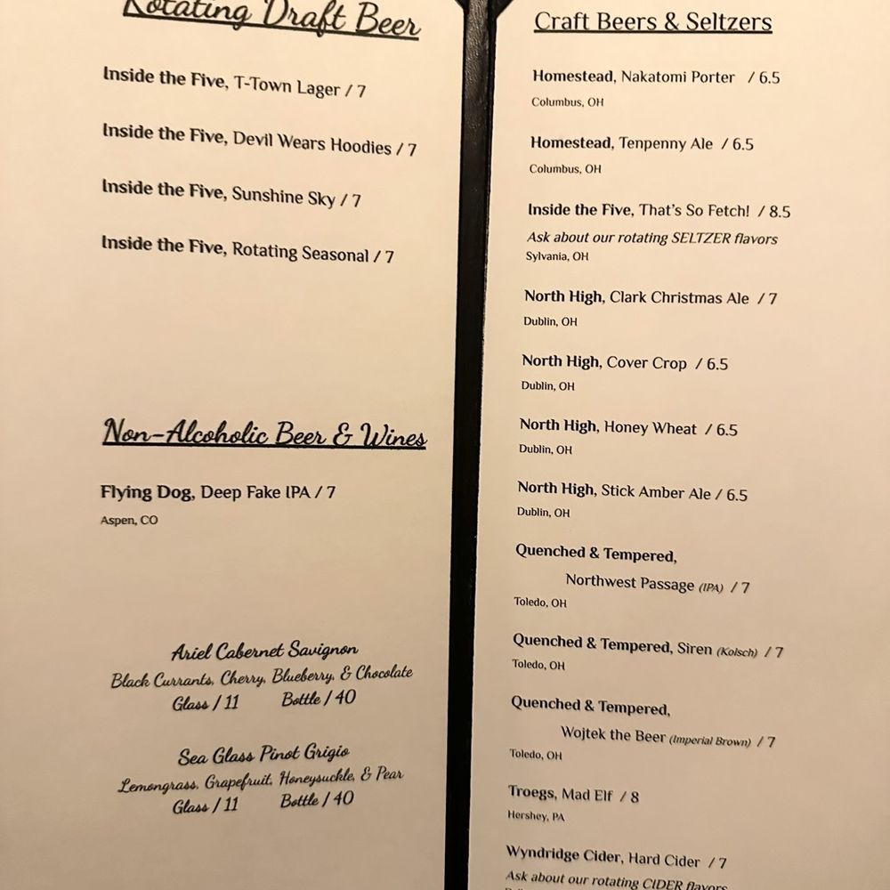 Brew House Downtown - Cocktail Menu - Speakeasies Near Me - Toledo, Ohio