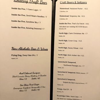 Brew House Downtown - Cocktail Menu - Speakeasies Near Me - Toledo, Ohio