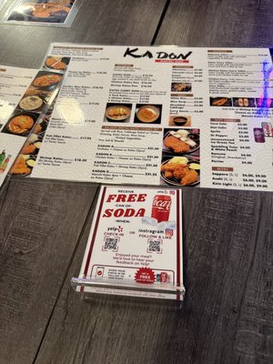 Menu photo 2 KaDon Katsu Bar Costa Mesa, CA Menu photo 2 KaDon Katsu Bar Costa Mesa, CA