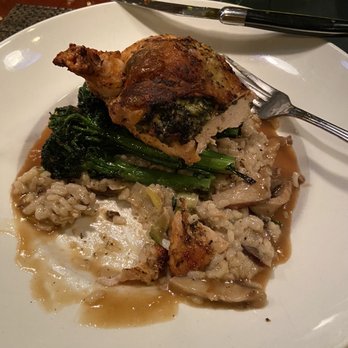 Bleu Olive - Signature chicken dish. Amazing! Pic after one bite:) - Mediterranean Near Me - Durham, North Carolina Bleu Olive - Signature chicken dish. Amazing! Pic after one bite:) - Mediterranean Near Me - Durham, North Carolina