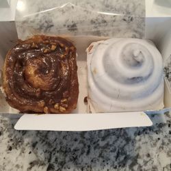 Grin City Bakery - Caramel roll and cinnamon roll from Grin City Bakery