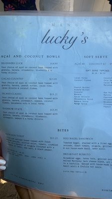 Menu photo 1 Lucky's Haleiwa, HI Menu photo 1 Lucky's Haleiwa, HI