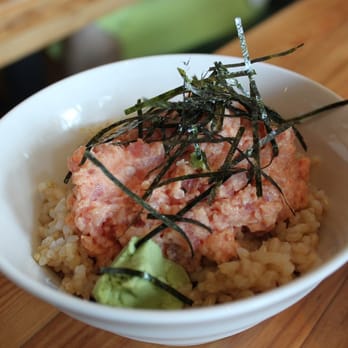 Fukada - SPICY TUNA-DON - Chopped tuna with spicy mayonnaise on sushi rice - Japanese Near Me - Irvine, California Fukada - SPICY TUNA-DON - Chopped tuna with spicy mayonnaise on sushi rice - Japanese Near Me - Irvine, California
