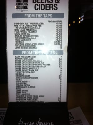 Menu photo 8 The Curious Squire North Adelaide, SA