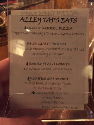 Menu photo 7 Alley Taps Nashville, TN