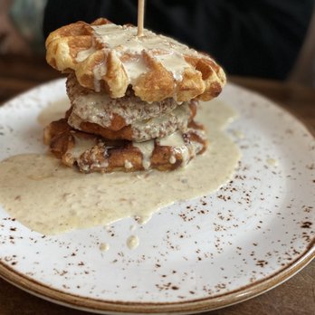 Cross & Orange - a stack of waffles on a plate - New American Near Me - Asbury Park, New Jersey