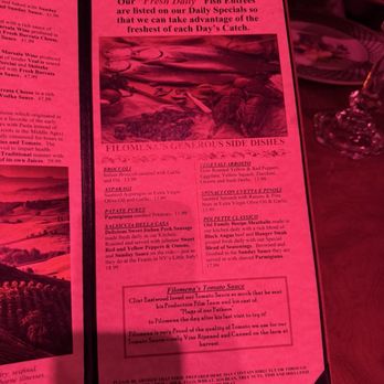 Filomena Ristorante - Side dishes menu - Italian Near Me - Washington, DC, District of Columbia