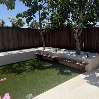Pham's Landscape & Concrete Services - Planter with custom bench - Landscaping Near Me