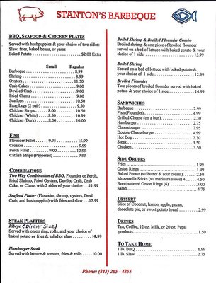 Menu photo 2 Stanton's Barbecue & Fish Camp Bennettsville, SC Menu photo 2 Stanton's Barbecue & Fish Camp Bennettsville, SC