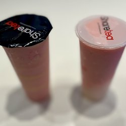 Our drinks (37) Strawberry Ice Blended W/ Lychee Jelly & Ice Cream & strawberry coconut ice blended