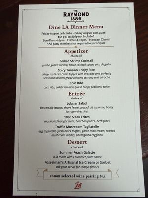 Menu photo 2 The Raymond 1886 Pasadena, CA