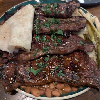 Cocina Chiwas - Korean short ribs with rice, green onion, pinto beans and tortilla - Mexican Near Me - Tempe, Arizona