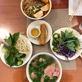 Pho 102 - Bun Bo Hue (Spicy Hue-style Beef Noodles), Pho Bo Tai (Sliced Beef Pho) & Cha Gio (fried Vietnamese spring roll) at Pho 102. - Vietnamese Near Me - Chantilly, Virginia Pho 102 - Bun Bo Hue (Spicy Hue-style Beef Noodles), Pho Bo Tai (Sliced Beef Pho) & Cha Gio (fried Vietnamese spring roll) at Pho 102. - Vietnamese Near Me - Chantilly, Virginia