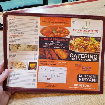 Pakwan Indian Bistro - The menu - Indian Near Me - Chandler, Arizona