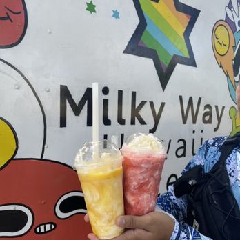 Milky Way Hawaii Ice - Large Mango Snowthie and large Strawberry Snowthie ($7 each) - Shaved Ice Near Me - Honolulu, Hawaii Milky Way Hawaii Ice - Large Mango Snowthie and large Strawberry Snowthie ($7 each) - Shaved Ice Near Me - Honolulu, Hawaii