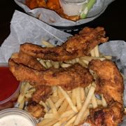 Photo of The Griffin - Los Angeles, CA, United States. Chicken tenders, fries &amp; hot wings