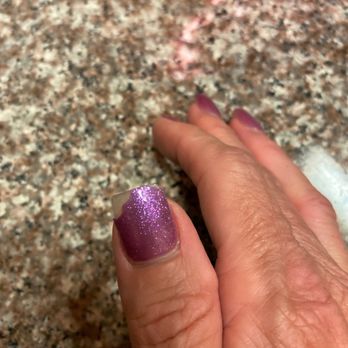 Envy Nails - 7 days later.  Four of My nails have chipped like this. - Nail Salons Near Me - Hot Springs, Arkansas