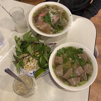 Pho 75 - #1, large bowl (everything); #16 meatball; #8 iced salty pickled lemon juice, #10 fresh lemon soda - Vietnamese Near Me - Philadelphia, Pennsylvania