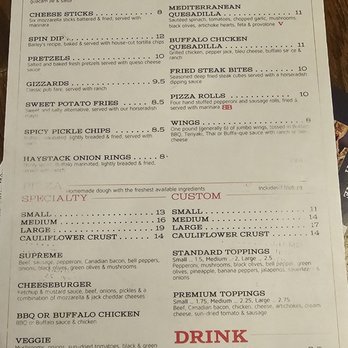 Barleys Bar - Menu - Appetizers , Pizzas , basic drinks ( as of 12-30-2025 ) - American Near Me - Council Bluffs, Iowa Barleys Bar - Menu - Appetizers , Pizzas , basic drinks ( as of 12-30-2025 ) - American Near Me - Council Bluffs, Iowa