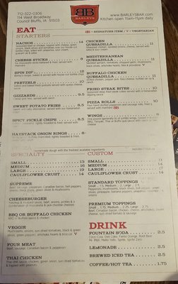 Menu photo 3 Barleys Bar Council Bluffs, IA