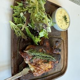 Brick roasted chicken