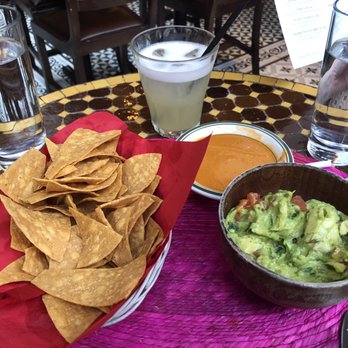 Tacuba Hell's Kitchen - Guacamole chips and this really good sauce (forgot what it was) - Mexican Near Me - New York, New York