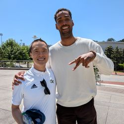 McCamish Pavilion - Former Georgia Tech men's basketball star Quinton Stephens, now with the Atlanta Hawks, outside McCamish Pavilion on May 2, 2026.