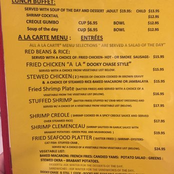 Dooky Chase's Restaurant - Menu - Cajun/Creole Near Me - New Orleans, Louisiana