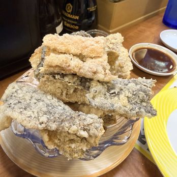 KuruKuru Sushi - Fried salmon skin! So crispy, salty and yummy! - Sushi Bars Near Me - Honolulu, Hawaii KuruKuru Sushi - Fried salmon skin! So crispy, salty and yummy! - Sushi Bars Near Me - Honolulu, Hawaii